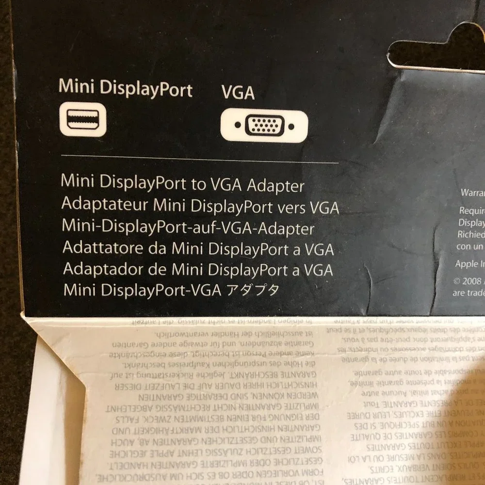 Apple Mini DisplayPort to VGA Adapter MB572Z/A